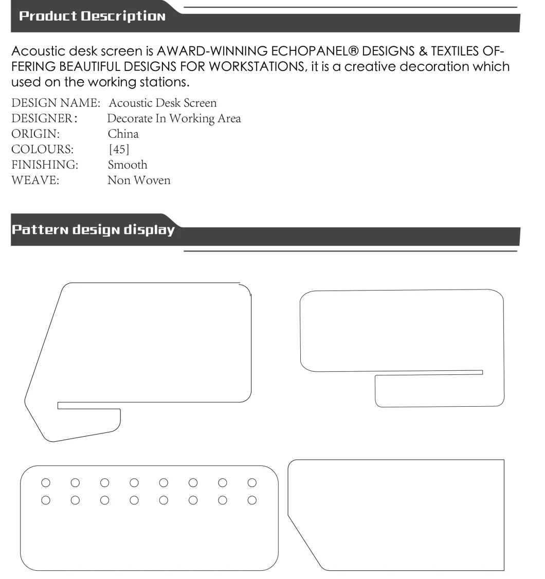 Polyester Acoustic Desk Divider Panel in Office