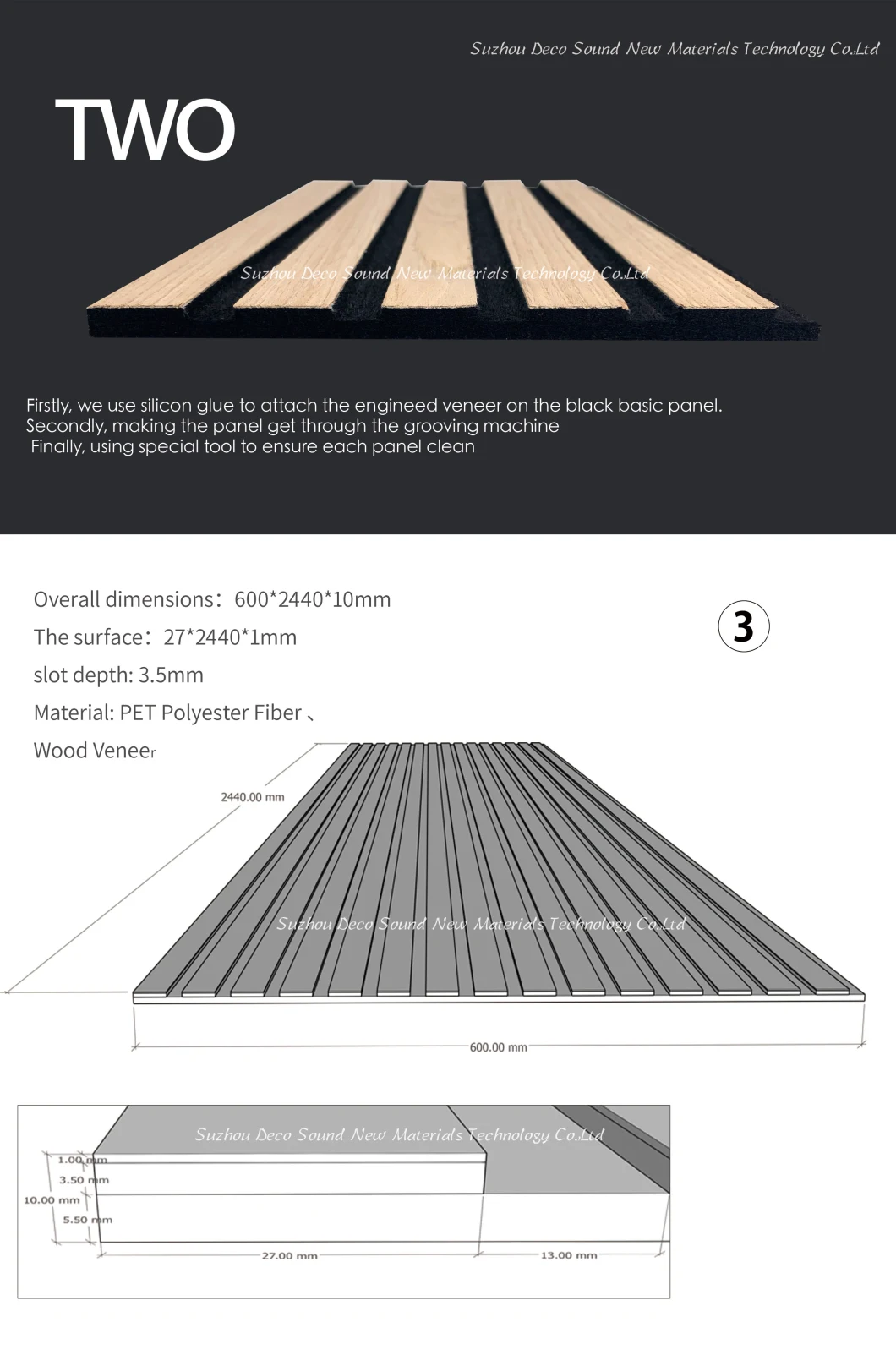 5 Colors Wood Timber Slats Acoustic Wall Panel with FSC/CE Certificate 600*2400 mm